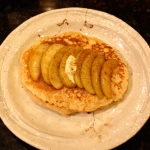 Buttermilk pancakes with sauteed apple slices