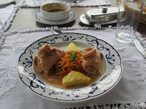 Trout with shrimp sauce