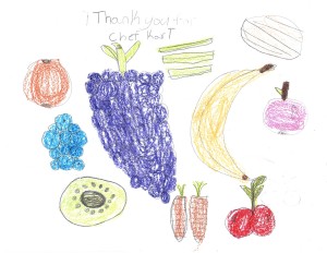 a colorful thankyou note.