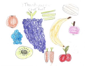 a colorful thankyou note.