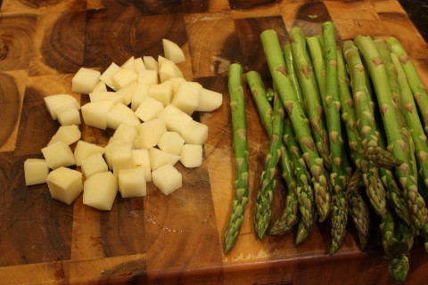 spuds and asparagus