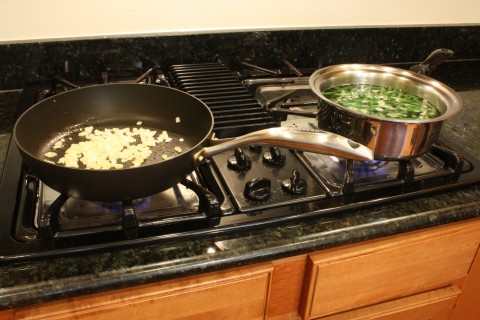 cook the beans and the tomato mix at the same time