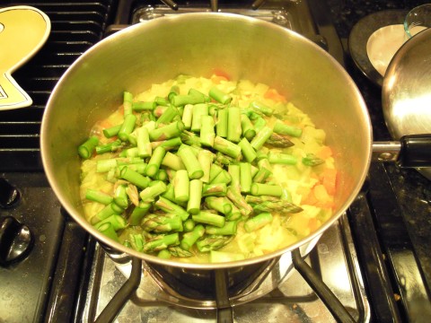 add the asparagus and cook a few minutes more