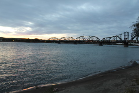 Railroad bridge over the Missouri River in Pierre.